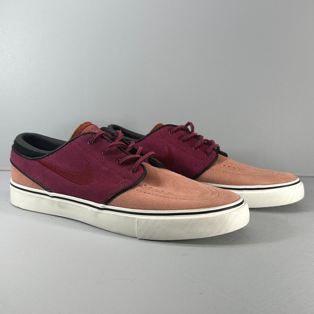 Nike SB Stefan Janoski Women 7.5 Burgundy Rose Suede Skate Shoes AR7718-601